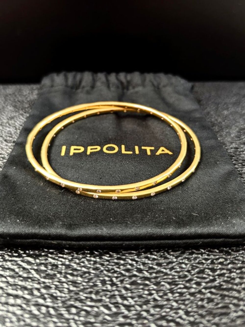 Ippolita Stardust 28-Stone Bangle 18k Gold With Diamonds